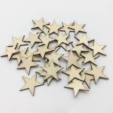 100pcs 25mm Natural Stars Wood Chips Slices Embellishments Crafts For Wedding Christmas Party Ornaments Table Decorations 2024 - buy cheap