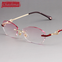 Chashma óculos sem aro armação azul, óculos para computador sem armação ótica para mulheres 2024 - compre barato