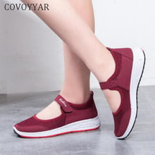 Covoyyar 2021 primavera verão mulher sapatos casuais malha fivela cinta plataforma tênis senhora sapatos lisos wsn232 2024 - compre barato