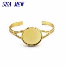 5 PCS 7 Colors Plated Fit 20mm 25mm Round Cabochon Bangle Base Metal Copper Bangle Tray Bezel Setting For Jewelry Making 2024 - buy cheap