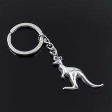 New Fashion Men 30mm Keychain DIY Metal Holder Chain Vintage Kangaroo 47x31mm Silver Color Pendant Gift 2024 - buy cheap