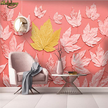 beibehang Custom wallpaper mural Nordic minimalist small fresh maple leaf living room bedroom wall papel de parede 3d wallpaper 2024 - buy cheap