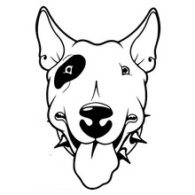 Calcomanía de vinilo con forma de perro Bull Terrier para coche, 11,3x16,3 CM, accesorios para camión, S1-0931 negro/plateado 2024 - compra barato