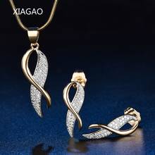 XIAGAO 2017 New Wedding Jewellery Costume Jewelry Sets for Women Necklace Earrings CZ Female Bijouterie Prure Bijoux Femme T034a 2024 - buy cheap