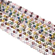 5.5-6mm Cultured Baroque Freshwater Pearl Beads for Jewelry Making Natural Muticolor Hole 0.8mm 15.5 Inch Strand Wholesale Jewel 2024 - buy cheap