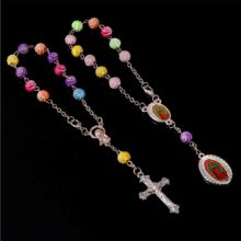 Catholic Acrylic Rosary Cross Bracelet, Rose Guadalupe What Prayer Cross Bracelet Child Baptism Charm Rosary Bracelet 2024 - buy cheap