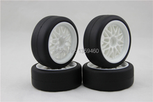 Novo design 4 peças rc1/10 pneus de alta velocidade roda de roda de aro f20nw 4mm de deslocamento (material branco) serve para carros de drift 1:10 2024 - compre barato