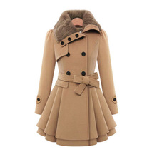 Winter Woolen Coat Women Fashion Long Wool Blends Outwear Female Plus Size Overcoat Thick Warm Plus Velvet Woolen Jacket Women 2024 - buy cheap