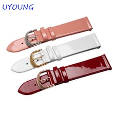 14mm16mm18mm20mm Genuine Leather Watchband High Quality High Light Ultrathin Red White Strap Traditional Pin Button 2024 - buy cheap