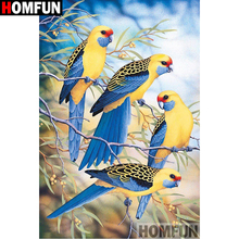 HOMFUN-pintura de diamante 5D DIY "loro Animal", cuadrados o redondos de imitación bordado de diamantes, estilo punto de cruz 3D, decoración del hogar, A18988 2024 - compra barato