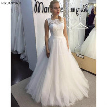 2022 New Lace O-Neck Lace Tulle Boho Cheap Wedding Dresses Summer Beach Bridal Gown Bohemian Wedding Gowns Robe De Mariage 2024 - buy cheap