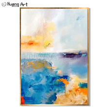 Pure Hand-painted High Quality Modern Abstract Pastel Landscape Oil Painting on Canvas for Living Room Wall Decor Art Abstract 2024 - buy cheap