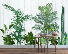 Пользовательские обои для гостиной 3d декорация фон маленькие свежие зеленые листья растения ТВ стены 3d обои 2024 - купить недорого