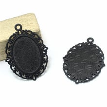 Sweet Bell Free Shipping  20pcs/lot  black Tone Oval filigree  Frame Cameo Settings 30*40mm (Fit 18*25mm) 8B1311 2024 - buy cheap