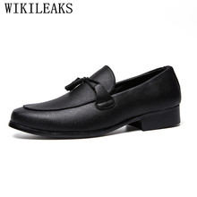 Designer de marca de luxo estiloso elegante sapatos oxford para homens couro italiano vestido formal calçado de escritório preto sapatos masculinos com borla 2024 - compre barato