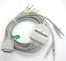Cable Compatible con MINDRAY BeneHeart Serie R R3 R12 ECG/EKG, 10 cables de plomo Banana 4,0, extremos AHA, 10 unids/lote 2024 - compra barato