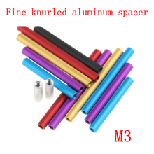 10pcs 3mm aluminum column post M3 fine Knurled aluminum spacer standoffs screws RC Multirotors M3*6/8/10/12/15/20/25/30/35/37 2024 - buy cheap