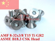 Titanium screws 8-32x3/8 Flat CSK Head Torx  T15 Driver  ASME B18.3 Polished 50 pcs 2024 - buy cheap