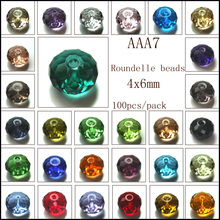 China qualidade aaa superior 5040 contas de cristal 4*6mm vidro rondelles solto moda jóias diy acessórios contas 100 pçs/lote 2024 - compre barato