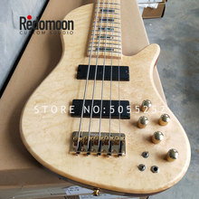 Factory custom 5 strings electric bass with Bird eyes maple top Neck-thru bass guitar butterfly bass musical instrument shop 2024 - buy cheap