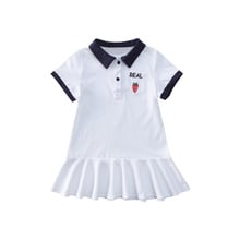 Baby Girl Princess Baseball Dress Children Summer Clothing Kids Short-sleeved Pleated A-line Embroidery Dresses Girl Dress 2-7Y 2024 - buy cheap