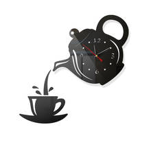 Creative DIY Acrylic Coffee Cup Teapot 3D Wall Clock Decorative Kitchen Wall Clocks Living Room Dining Room Home Decor Clock 2024 - buy cheap