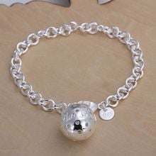 925 jewelry silver plated  jewelry bracelet fine hollow ball pendant bracelet top quality wholesale and retail SMTH043 2024 - buy cheap