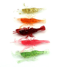 Soft Shrimp Fishing Lure 1pc random colour Isca Artificial Plastic Soft Silicone Fishing Tackle Swim Bait 5 Colors leurre souple 2024 - buy cheap