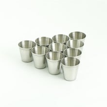 Juego de vasos de acero inoxidable para beber vino, minivasos de plata pulida de 30ml, venta al por mayor, 10 unids/set 2024 - compra barato