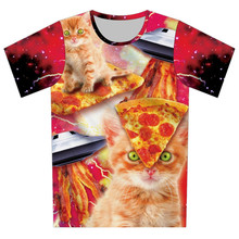 Joyonly 2019 New Children Printed T shirt Colorful Animal Cat Pizza UFO Girls/Boys Clothes Funny T-shirt For Kids Cool Tops Tees 2024 - buy cheap