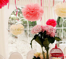 29 colores disponibles Pompón de papel de tamaño grande para decoración de boda, flores, 20 "(50cm), 2 unidades/lote, guirnaldas de bola de papel rosa 2024 - compra barato