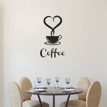 На стену с изображением чашечки кофе наклейки новый дизайн Украшения для кухни кофе знак стены окно настенные съемный стулья для кафе Настенные Фрески винил арт AY1679 2024 - купить недорого