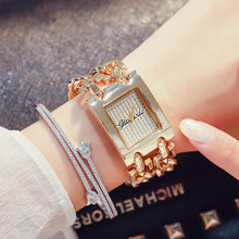 Relógio com brilhante feminino, relógio feminino ouro luxuoso de marca na moda, relógio de pulso de quartzo para mulheres 2024 - compre barato