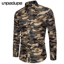 New Arrive 2018 Brand Men Shirt Camouflage Dress Shirt 8 Long Sleeve Slim Fit Camisa Masculina Casual Male Camisa Men Shirts 3XL 2024 - buy cheap