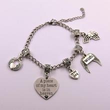 a piece of my heart is in heaven stainless steel chain dog angel pet loss pet owner memory  bracelet gift for dog lover 2024 - buy cheap