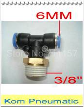 10pcs/lot Free Shipping APB / PB 6-03 Pneumatic 6mm Tube Push In 3/8" Thread Air Fitting Connector 3 Way Male Tee Joint 2024 - buy cheap