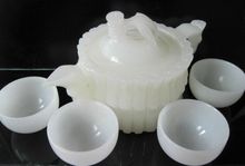 Beautiful Chinese 100% natural Afghanistan jade hand-carved statues - Teapot 2024 - buy cheap