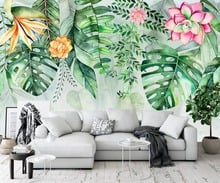 Лес пасторальный сочный завод бамбуковый Фламинго гостиная спальня фоновая стена 2024 - купить недорого
