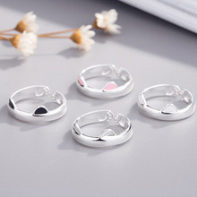 KOFSAC новые модные кольца из стерлингового серебра 925 пробы на палец для женщин и девушек, милое Открытое кольцо с кошачьими ушками, подарок на день Святого Валентина 2024 - купить недорого