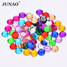 Junao-strass redondos de acrílico., pedras de cristal para unhas, sem costura, para scrapboook, faça você mesmo. 2024 - compre barato