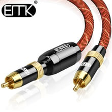 EMK-Cable de Audio RCA para altavoz, cable de Subwoofer de alta potencia, Coaxial, estéreo Digital, AV TV, 5m, 8m, 10m 2024 - compra barato
