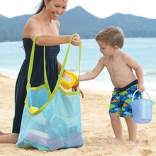 1 шт., детские пляжные игрушки для переноски, пляжная сумка с песком, сумка-тоут с сеткой, детские игрушки для хранения, коллекция, пляжный сетчатый инструмент с песком 2024 - купить недорого