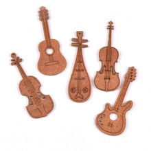 20Pcs/set Wood Handicraft guitar/violin DIY Wooden Crafts Scrapbookings Accessories Embellishment decorations 20x60mm MT1931 2024 - buy cheap