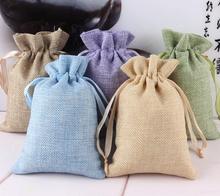 50pcs/Lot Newest Arrival Burlap Favor Bags Vintage Rustic Favor Wedding Candy Bags Linen Gifts Pouch Favor Bags 2024 - buy cheap