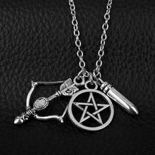 dongsheng Supernatural Necklace Pentagram Pentacle Castiel Bow and Arrow Witch Protection Star Amulet Necklace Gift-30 2024 - buy cheap