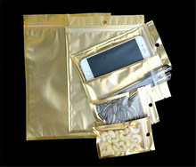 100pcs One Side Clear Plastic Ziplock Bag Gold Inlay Aluminum Foil Bag Coffee Herbal Tea Packaging Pouch Hot EDC Bag 2024 - buy cheap