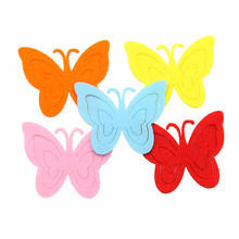 Tela de fieltro para niños, bonito Material de mariposa, bricolaje, juguete hecho a mano para habitación de niños, decoración para decoración del hogar, joyería artesanal, 5 uds. 2024 - compra barato