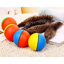 1PC Funny Pet Dog Puppy Cat Motorized Rolling Ball with Weasel Appears Jump Toy 2024 - buy cheap