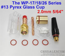 CHNsalescom 10 pcs TIG Welding 45V25M Gas Lens #13 Pyrex Cup Kit for Tig WP-17/18/26 5/64" 2024 - buy cheap