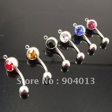 50pcs/lot Wholesale 14G belly ring add your own charm mixed color body Piercing jewelry navel Rings 2024 - buy cheap